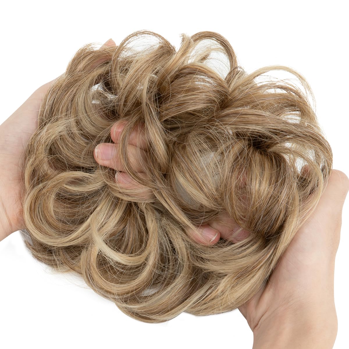 SARLA Messy Bun Hair Piece for Womens Synthetic Scrunchies Buns Extension Hairpieces Updo Pony Tail Sand, 15 cm x 4 cm - Image 3