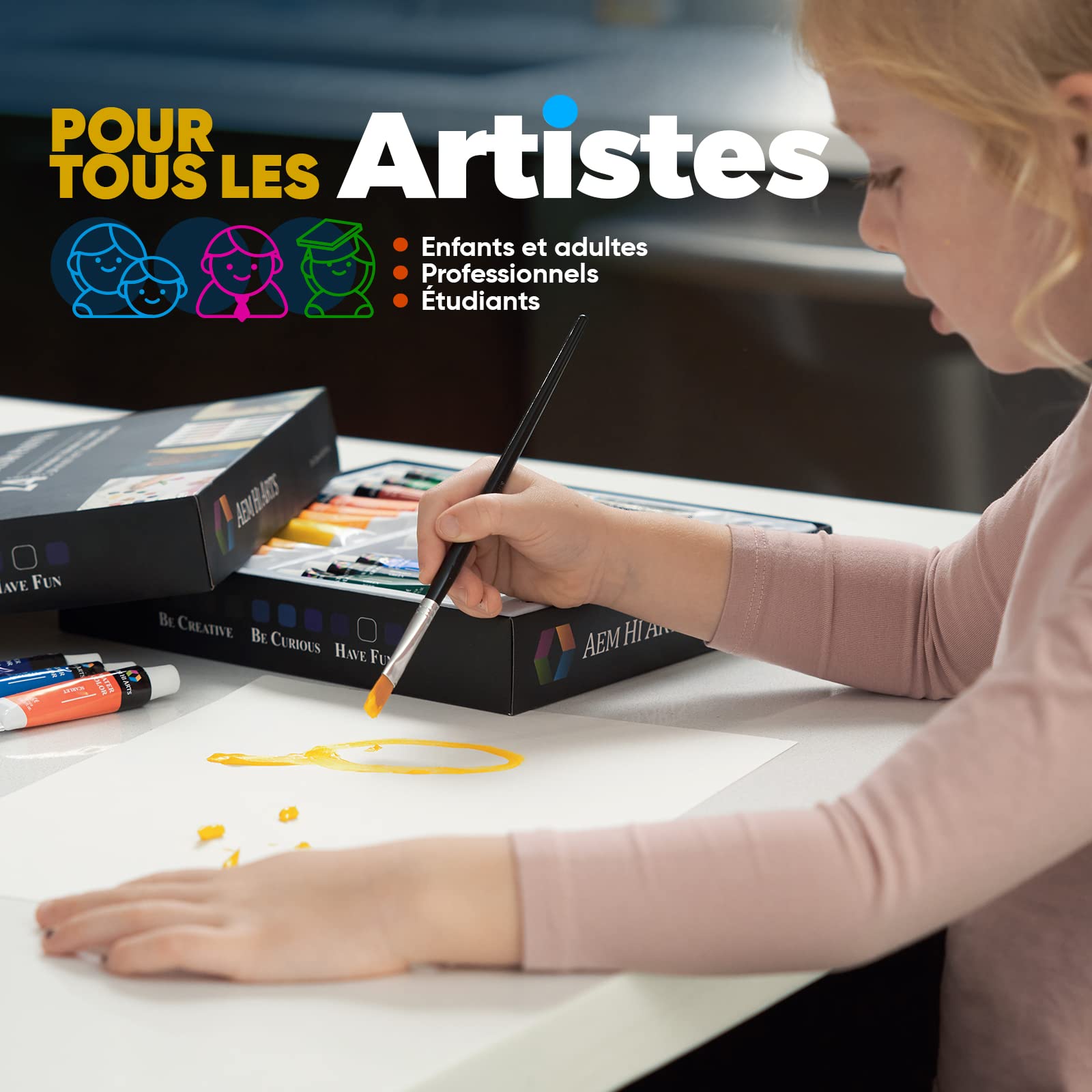 Kit Aquarelle Enfant – 12/14/18 Couleurs – Coffret Cœur, Non Toxique, Idéal Pour Jeunes Artistes