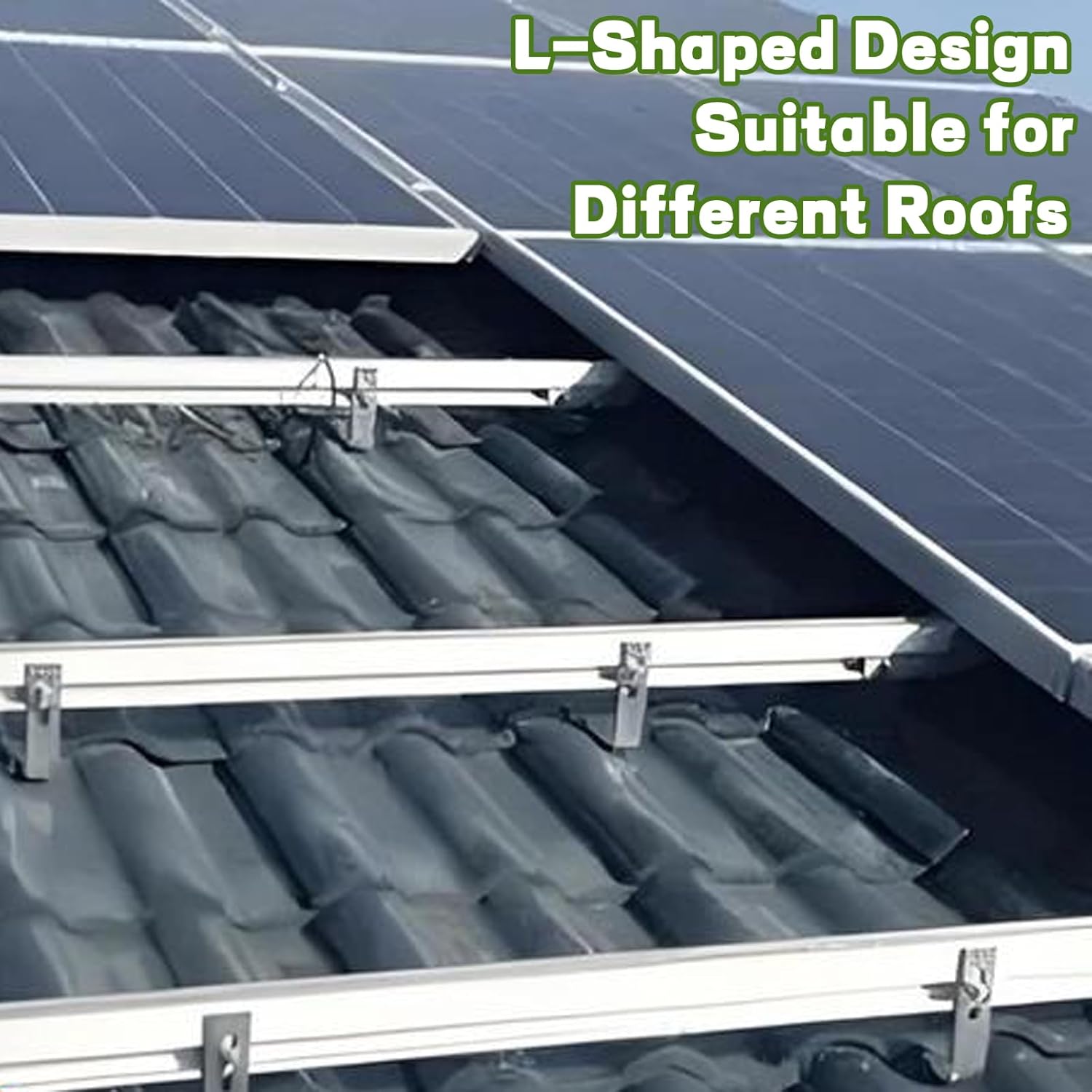 6 Pack Solar Mount L-Bracket with Hardware, Aluminum Alloy Photovoltaic Solar Panel Mounting L Brackets for RV Boat Off Grid Roof, Motor Home Roof