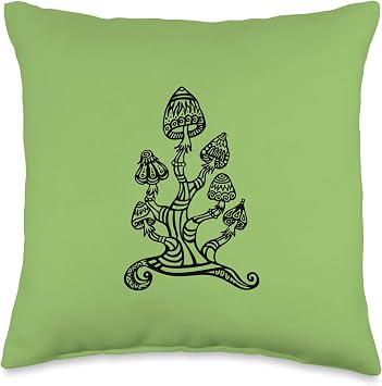 Magic mushrooms, shrooms, gods plants, trance, psychedelic Throw Pillow