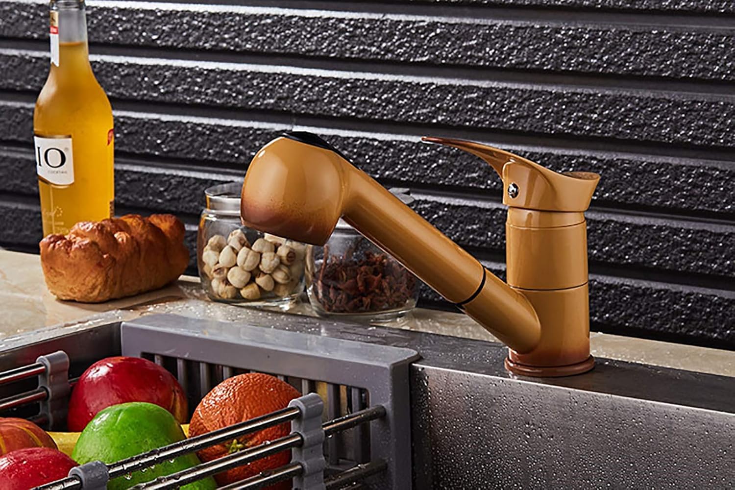 SXSWCH キッチンバスルーム蛇口、引き出し式スプレーヘッド付きキッチンタップエクステンダー、360&deg;回転シンク蛇口、温水と冷水ミ