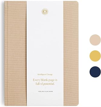 Intelligent Change Premium Daily Small Notebook With Quotes, Lined Journal, Work Notebook, A5 Journal for Writing Notes, To-Do Lists, Creative Writing