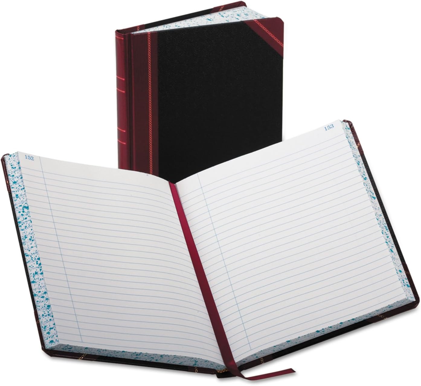 Boorum & Pease 38300R Record Book, Ruled, 300 Pages, 9-5/8-Inch x7-5/8-Inch, Black/Red