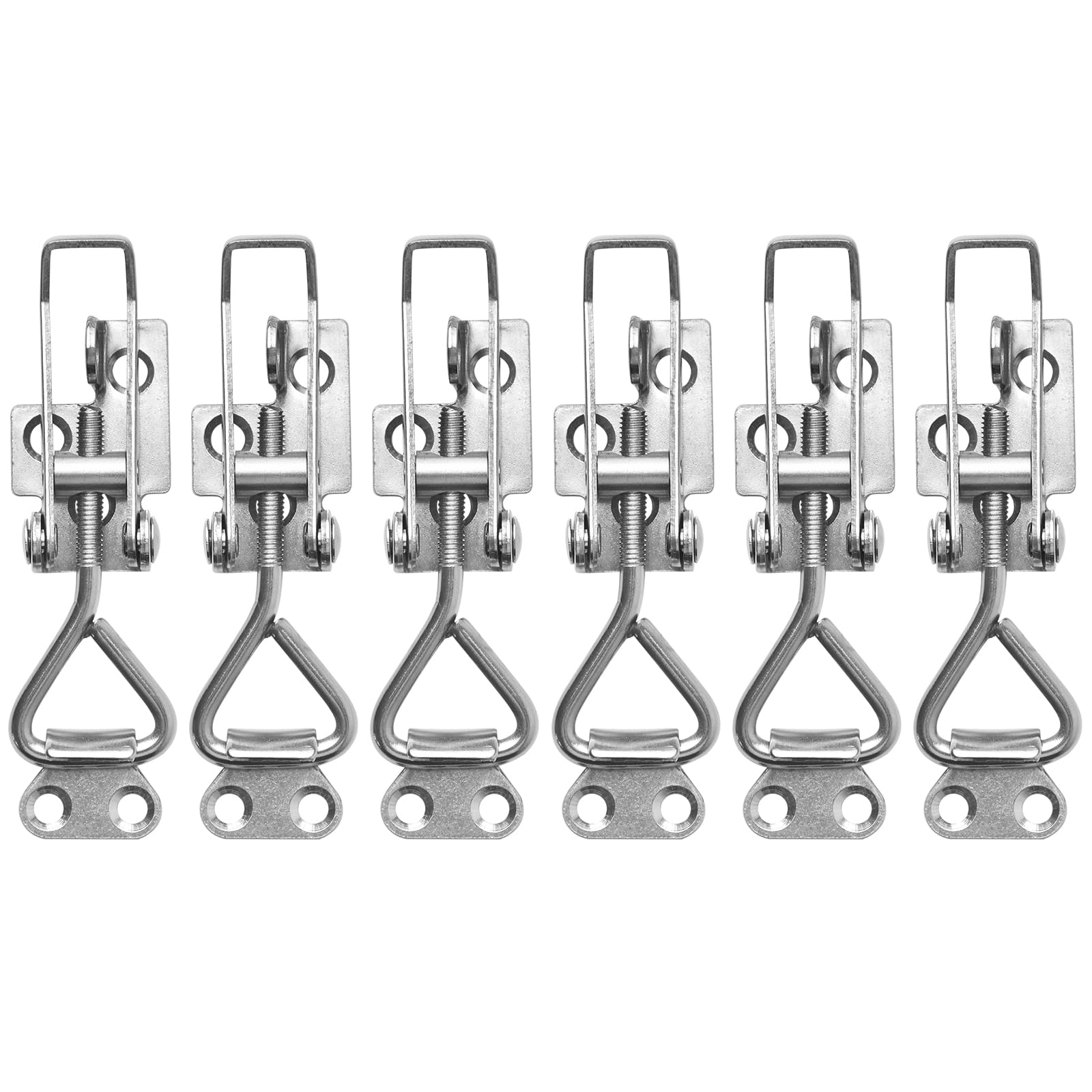 TONAUP Spannverschluss, Hebel Verschluss Haltekapazität Türriegel Eckbefestigung Klein Kniehebelspanner Latch Button Toggle Latch 100kg (Silber Edelstahl, Stück, 4)