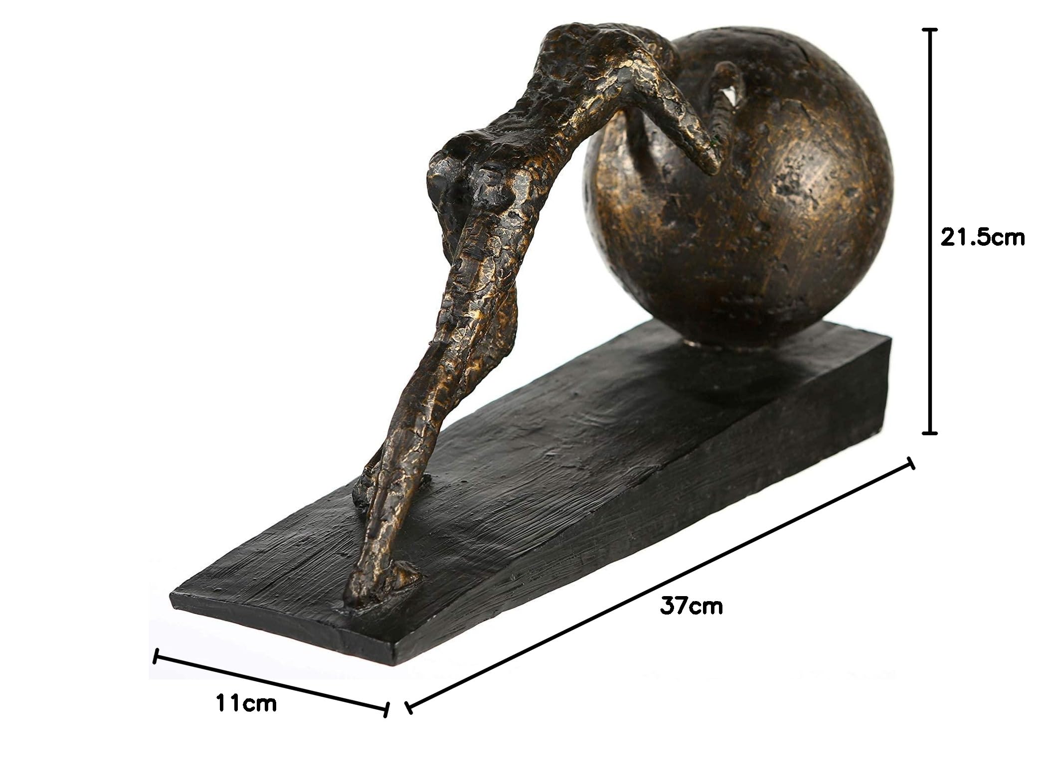 Casablanca Design Skulptur Heavy Ball Höhe 21.5 cm Länge 37 cm bronzeoptik aus Poly Wohnzimmer Skulpturen Deko Modern