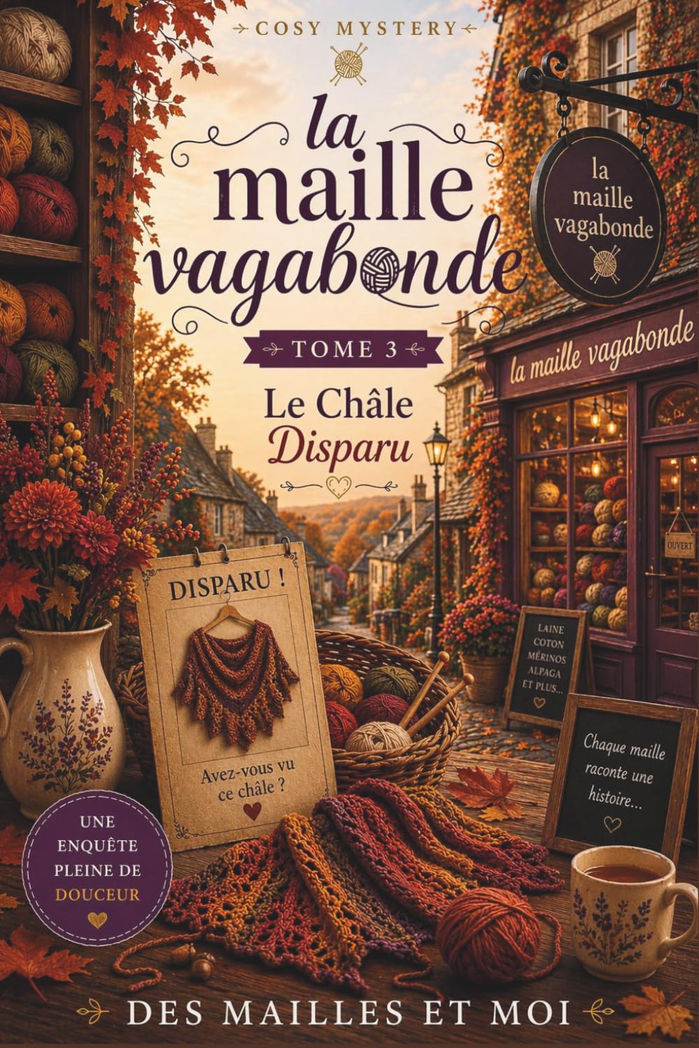 La Maille Vagabonde - tome 3 - Le Châle Disparu - Cozy Mystery tricot - Roman cozy mystère tricot: Mystère, secrets de famille et réseau caché : un suspense haletant au cœur de la montagne