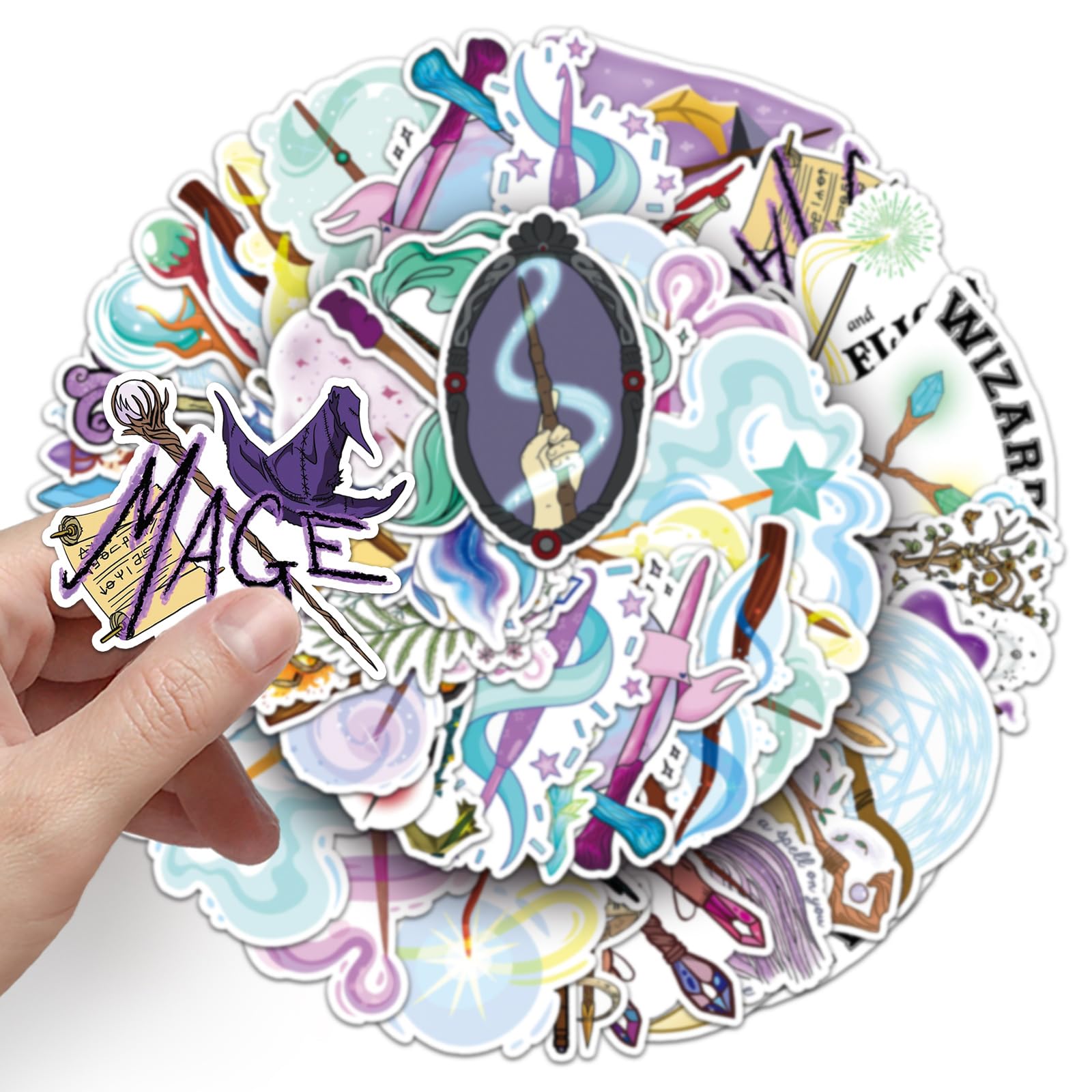 50 Pcs Magic Wand Stickers for Kids Teens Adults Boys Girls Gift,Magic Wand Stickers Pack for Laptop,Skateboard,Luggage,Car,Bike - Image 4