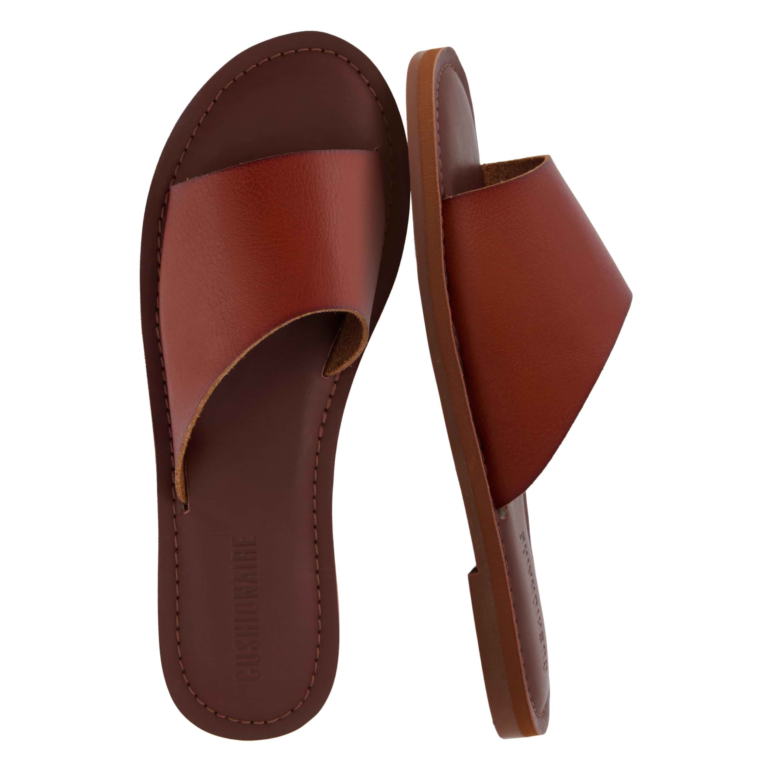 CUSHIONAIRE Carly Slide Sandals for Women with Memory Foam