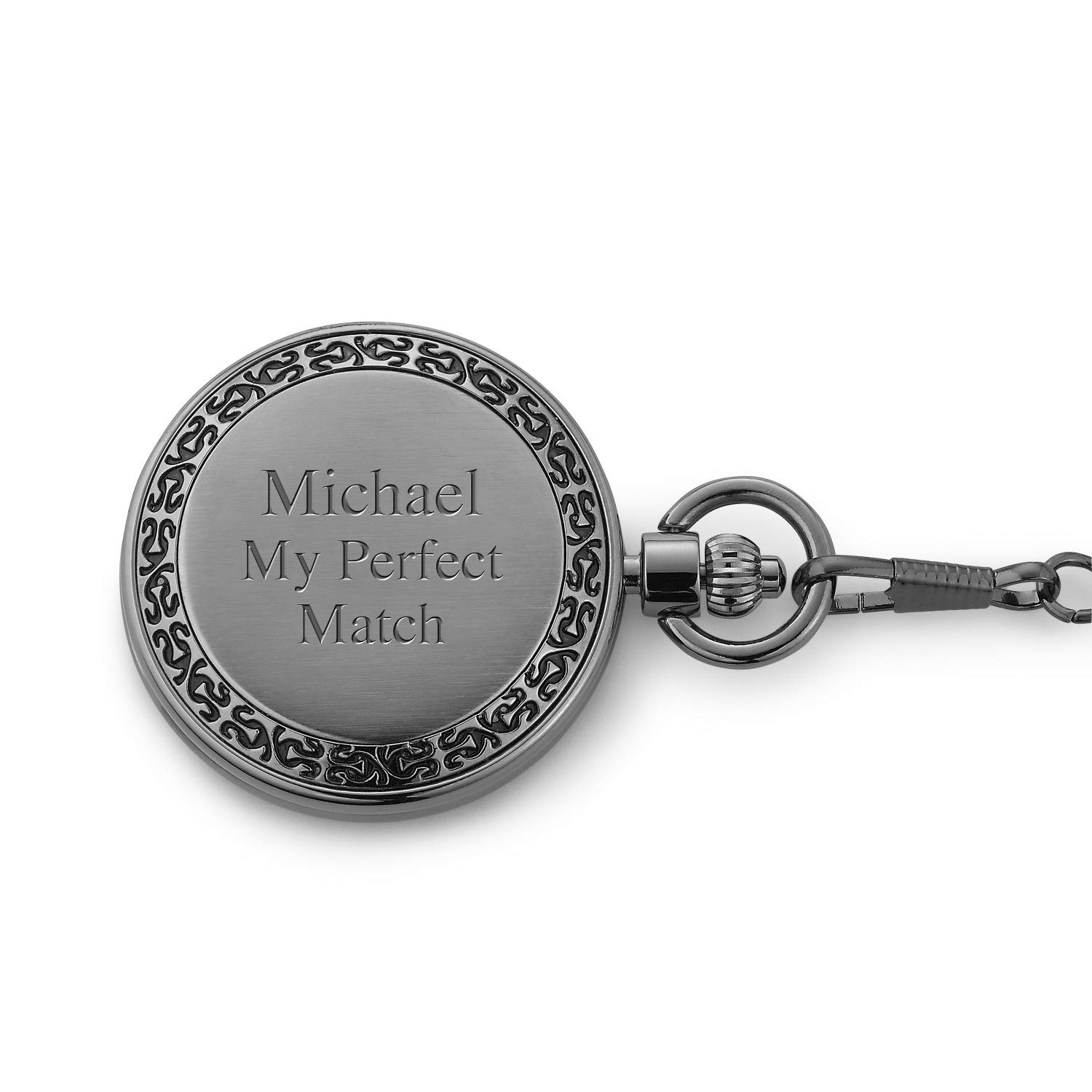 Gunmetal Skeleton Pocket Watch Free Customization Things