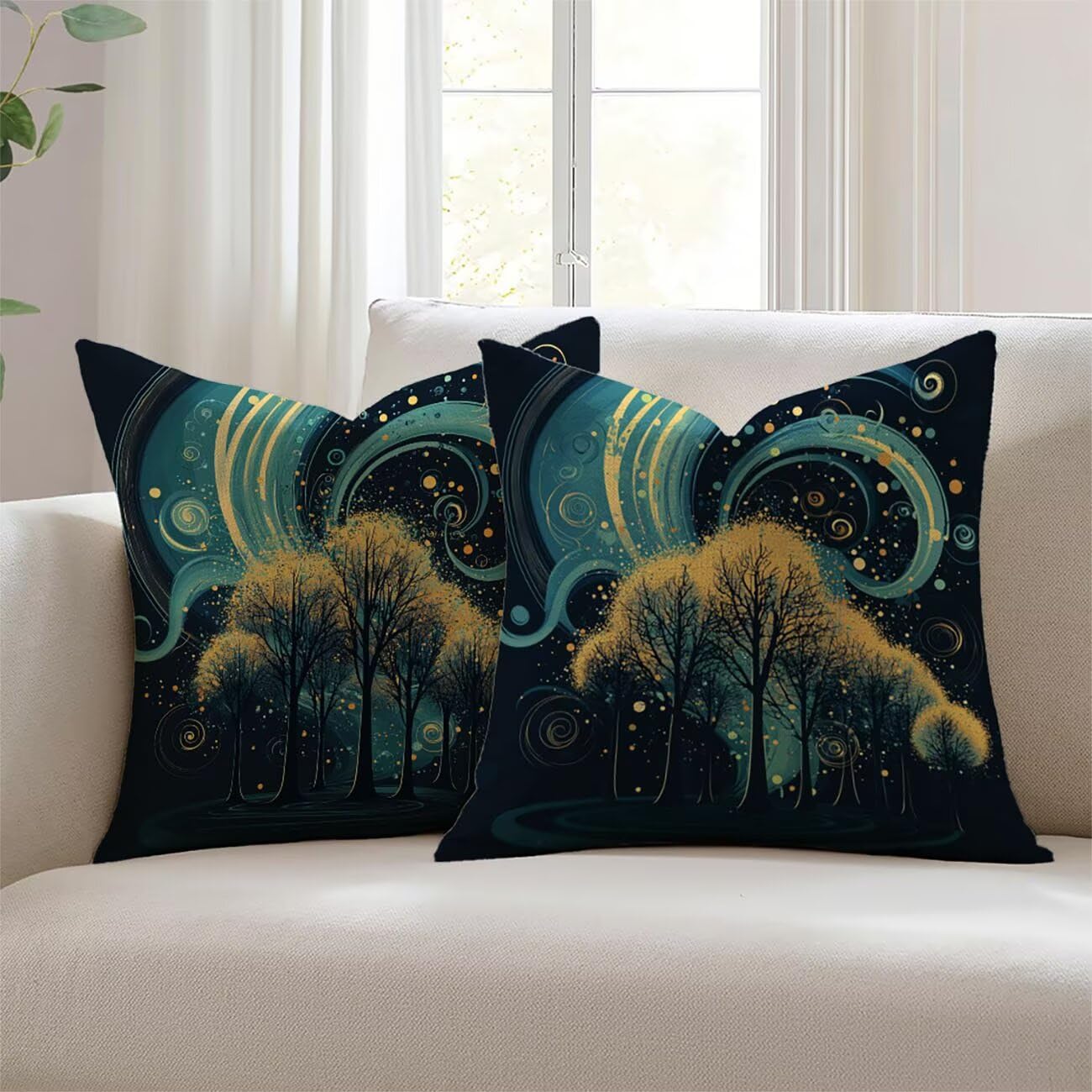 Housses de coussin pour coussin canapé et salon de jardin en lin déperlant