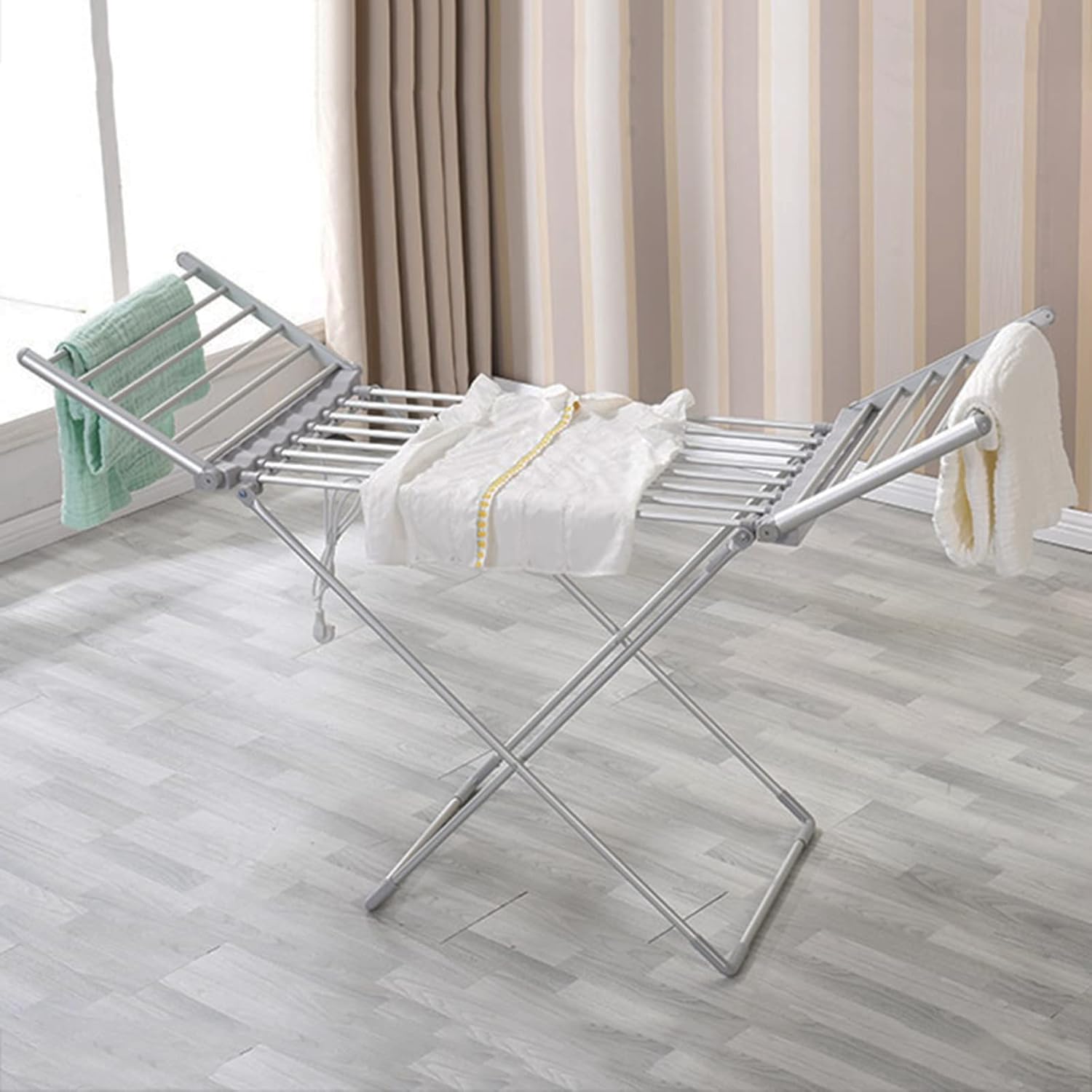 230W Electric Heated Clothes Airer Dryer Clothes Drying Rack Electric Towel Warmer Heated Airer