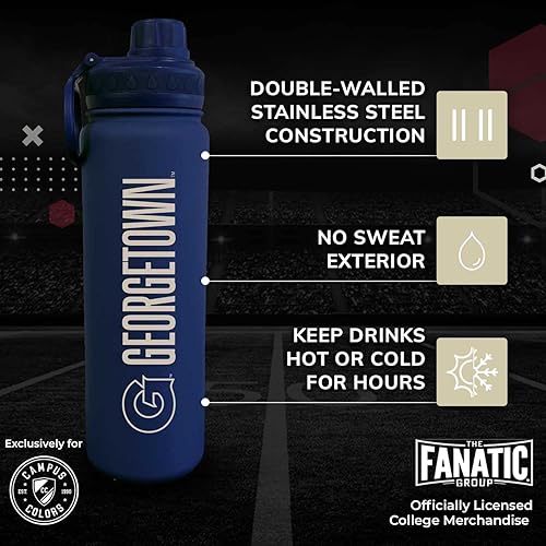 Vista 386 de Campus Colors Botella de agua de acero inoxidable de la NCAA, tapa giratoria, 24 onzas, clip de transporte, mantiene tus bebidas calientes o frías