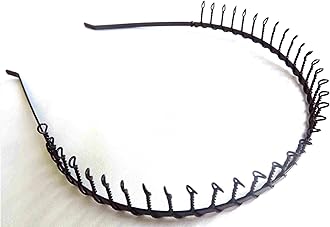 Black metal twisted wire comb headband