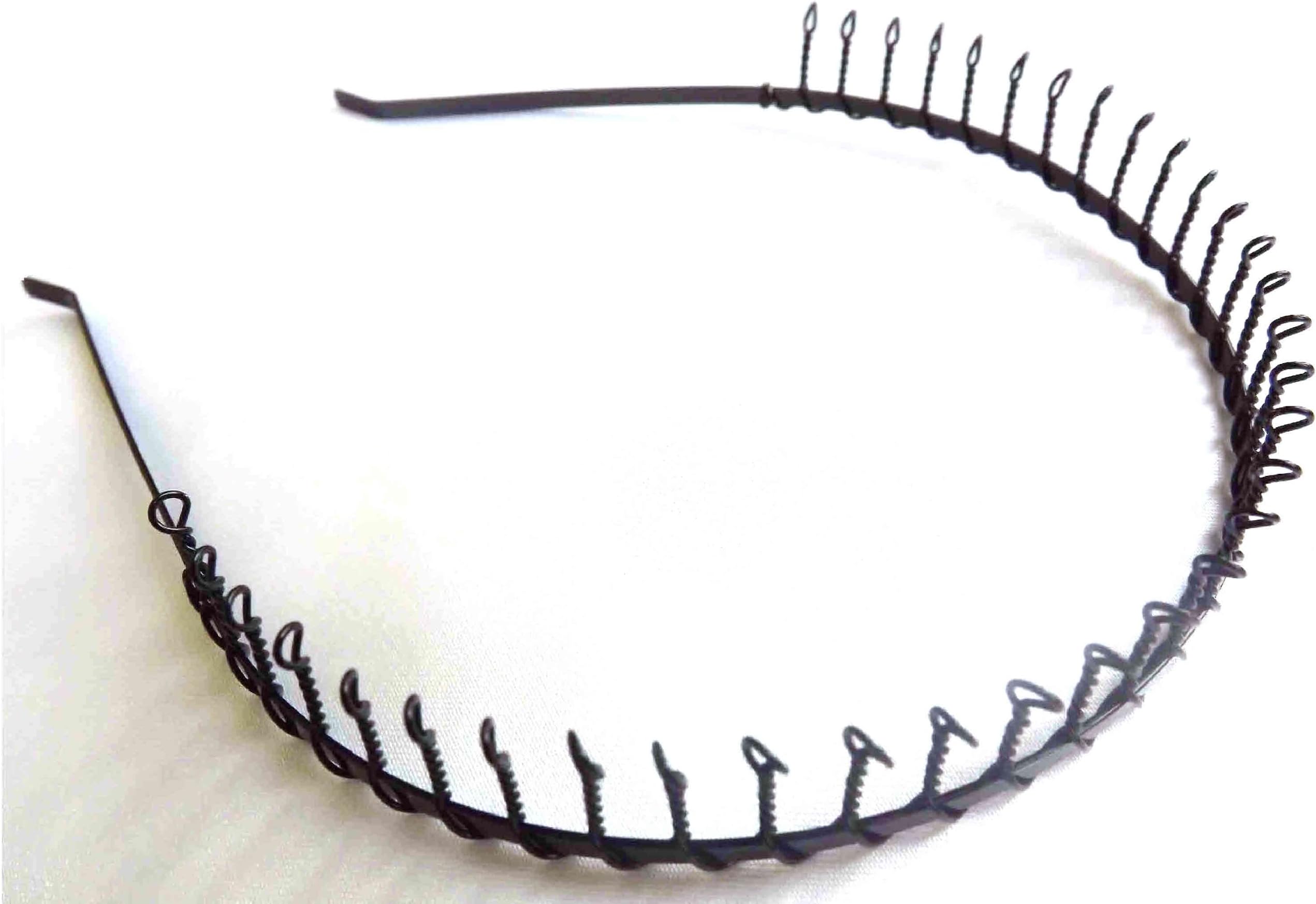 Black metal twisted wire comb headband