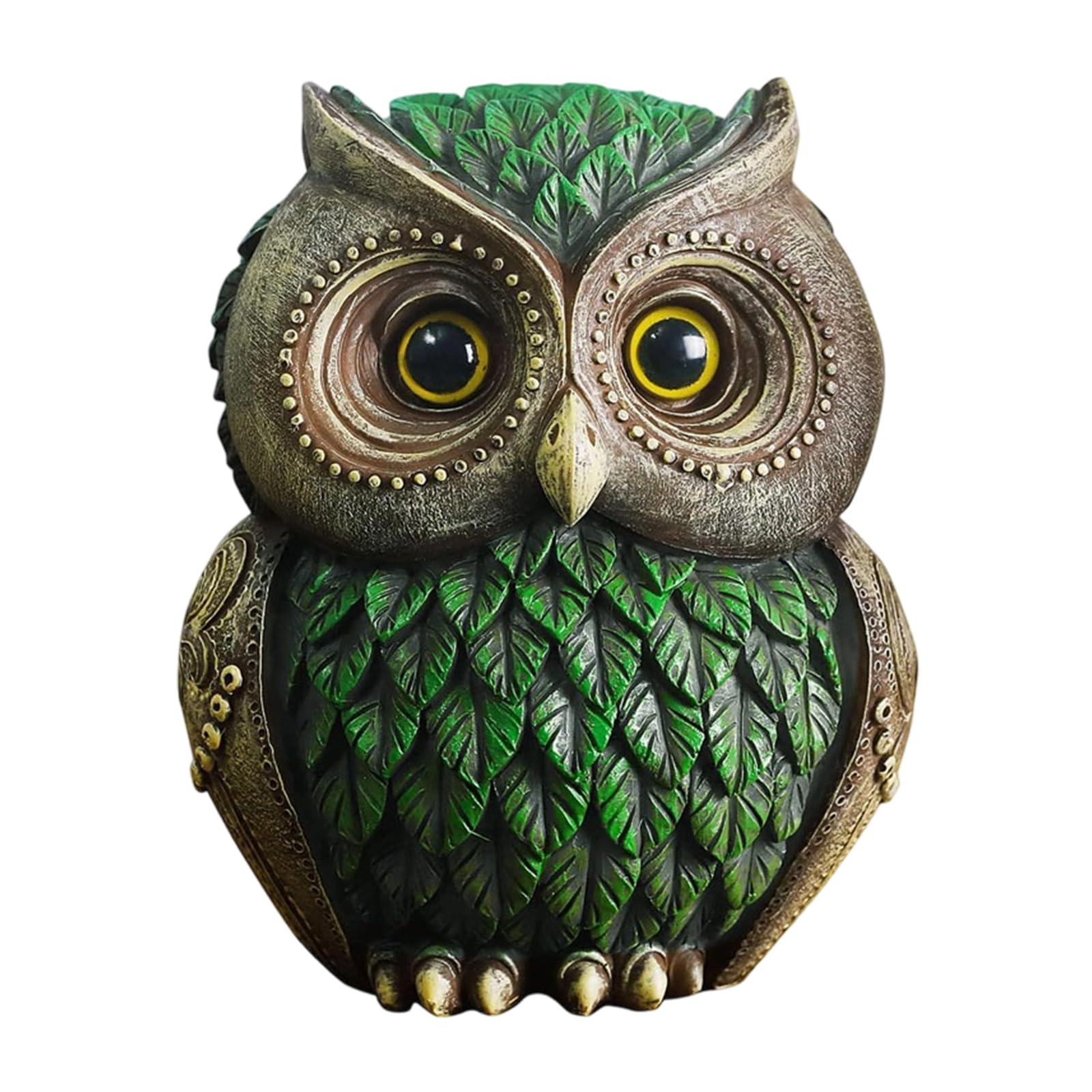 Tizuqe Green Owl Statue Home Decors Figurine For Bookshelfs Bedroom Living Room Decorations Animal Sculpture Bird Lover Gift Resins Figurines