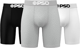 PSD Underwear Mens Neutrals Solid Cotton Boxer Brief 3 Pack, Multi, L