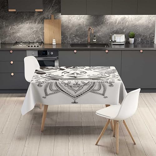 Vista 58 de Mantel de textura de mármol Redondo para mesa de 4 sillas, rectangular para fiestas de Navidad, 30 x 30 pulgadas