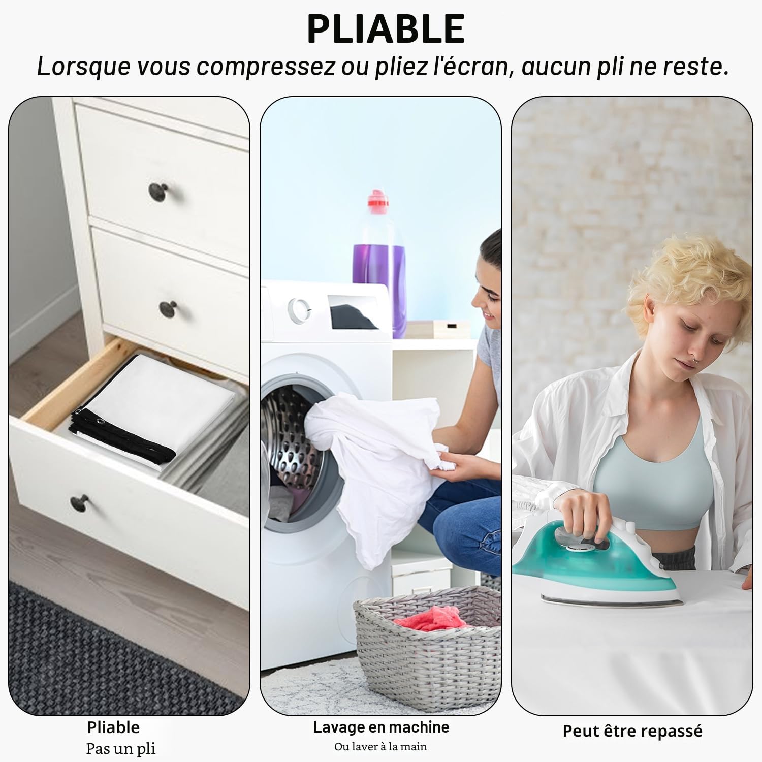 100" Écran de Projection,16: 9 4K HD, Portable Pliable Extérieur pour Vidéoprojecteurs Écran 88" x 48" (221 x 125 cm), pour Cinéma Maison, Commercial, Fête, Bureaux, Nuit de Cinéma