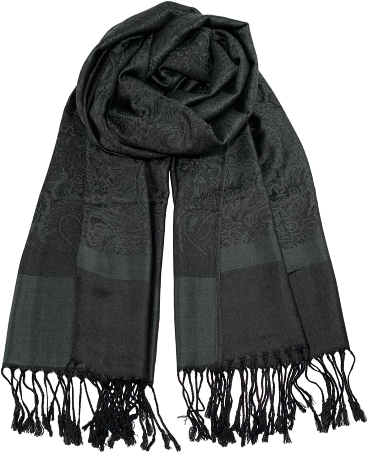 Pashmina Shawls and Wraps w/Fringe Two Tone Vintage Jacquard Paisley Rave Scarf for Weddings Festival