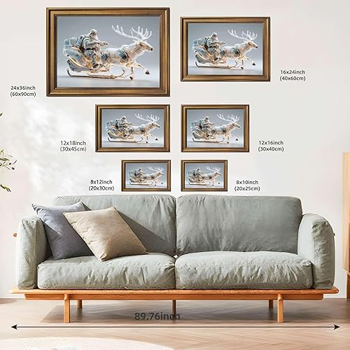 Miniatura 3 de Framed Cyber Santa Poster Canvas Print ArtTrendy Wall Art Modern Painting Pictures & Wall Decor Elegant Decoration for Living Room Bedroom & Office