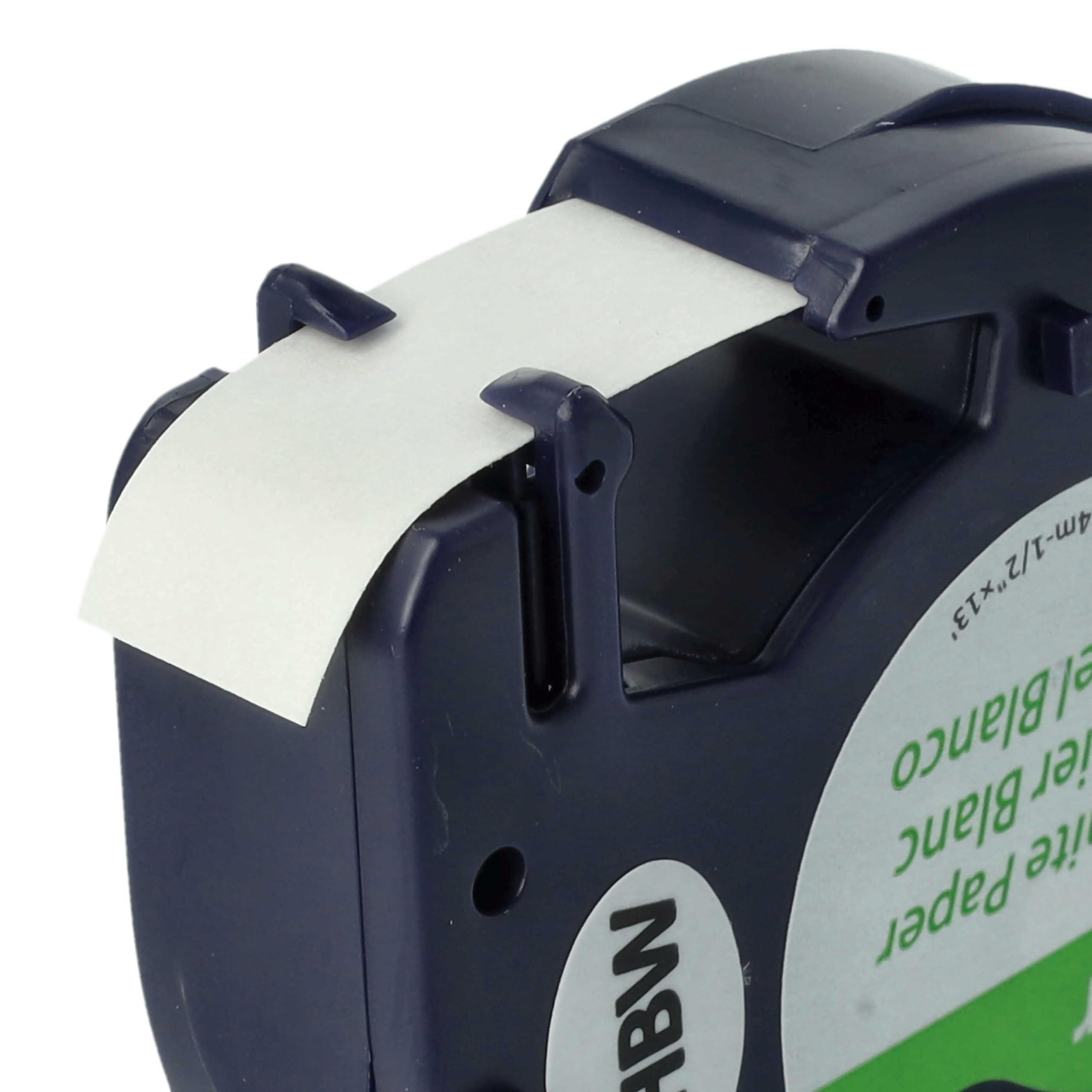 vhbw 50x Cassetta nastro in carta sostituisce Dymo S0721520, 91200 per etichettatrice 4m x 12 mm nero su bianco
