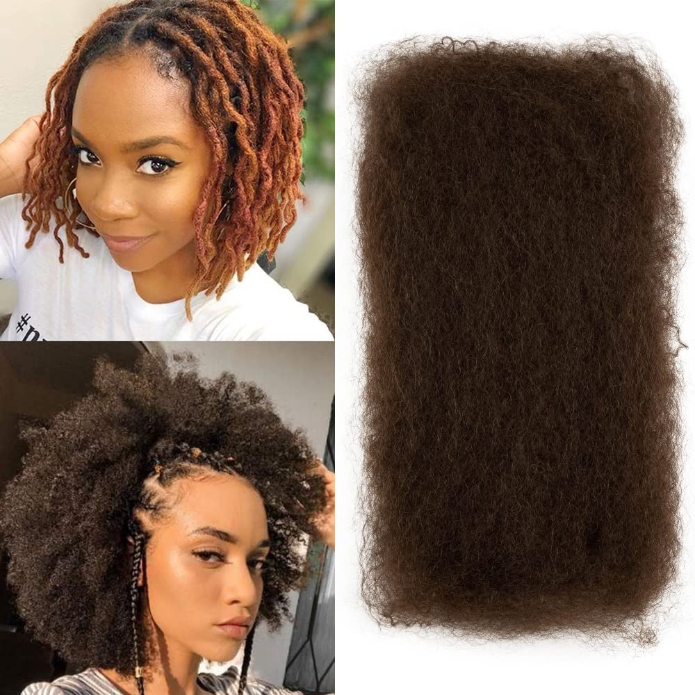 FASHION IDOL Afro Kinkys Bulk Human Hair for Dreadlock Extensions Loc Repair Braiding Twist Tight Afro Kinky Human Hair for Loc 1 Pack 50 Gram Medium