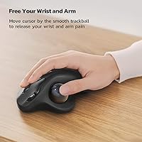 Vista 2 de Nulea M501 Ratón Trackball Inalámbrico, Recargable Ergonómico, Control Fácil con el Pulgar, Seguimiento Preciso y Suave, Conexión de 3 Dispositivos