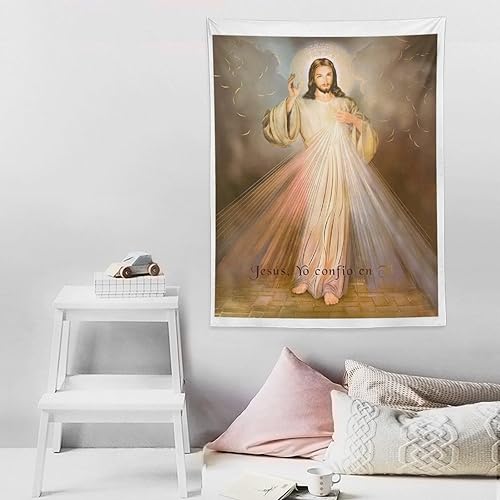 Miniatura 8 de Tapiz de pared cristiano Jesucristo Divina Misericordia en la Cruz Pray Redemption (60) tapiz de pared, tapices de pergamino, pintura artística,