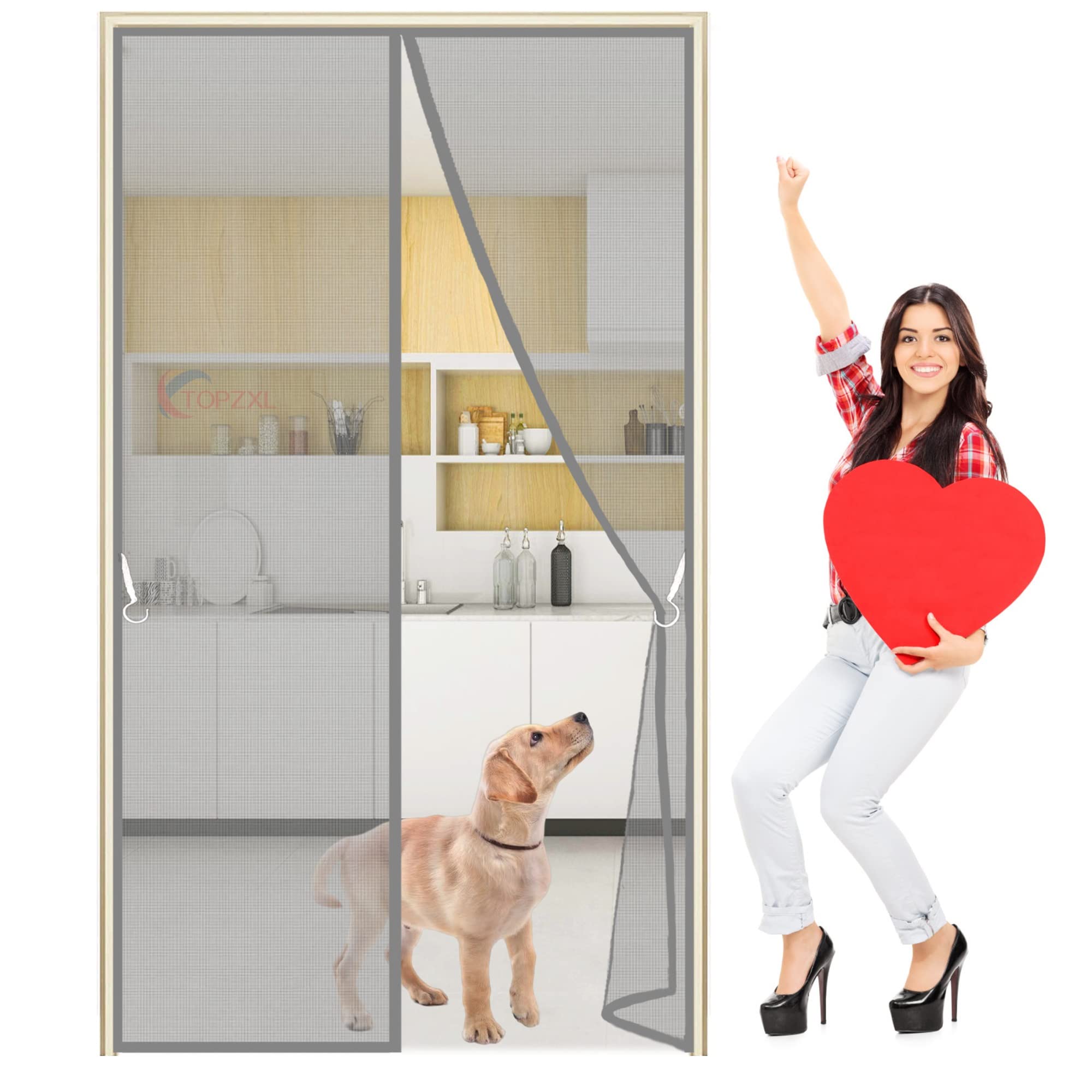 Moustiquaire porte magnétique 190x195cm stoppez les insectes sans bloquer l'air