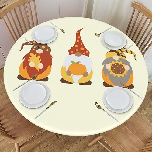 Miniatura 8 de Delerain Mantel redondo ajustable de hortensia azul, mantel redondo impermeable con borde elástico, lavable, para interiores y exteriores, se adapta