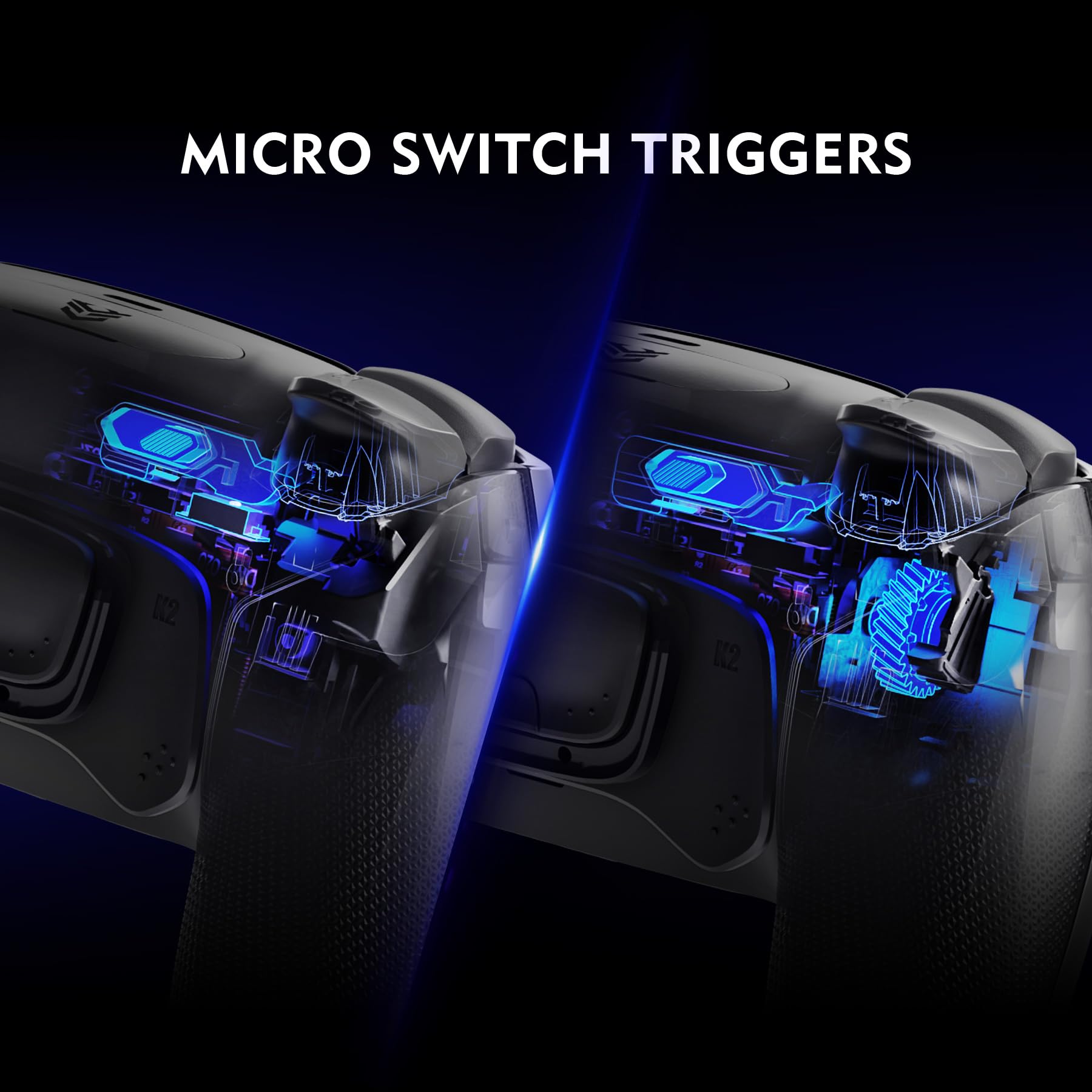 HEXGAMING ULTIMATE PRO Controller per ps5/PC,Wireless/USB Joystick Pro | 4 Tasti Posteriori Rimappabili&8 Levette Analogiche Effetto Hall&6 Profil&Trigger Grilletti Regolabili,Nero Chaos