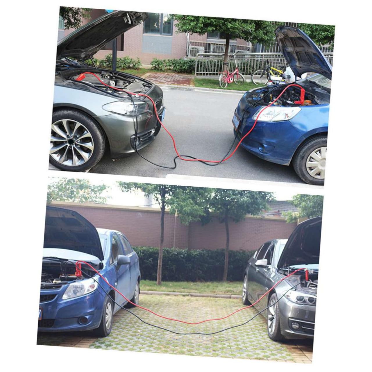 Câbles de Démarrage Voiture en Cuivre et Aluminium, Pinces de Batterie Robustes, Câble Épais 6m pour Connexion Facile Entre Batterie de Démarrage et Générateur