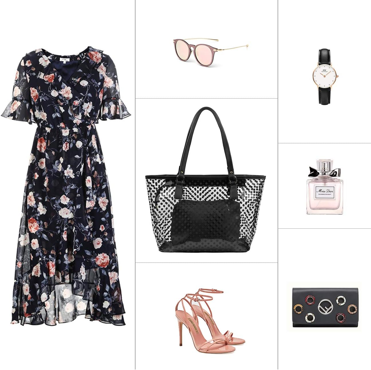 MICOM Cute Neno Candy Color Polka Dot Clear Bags Beach Tote Shoulder Handbag - Image 3