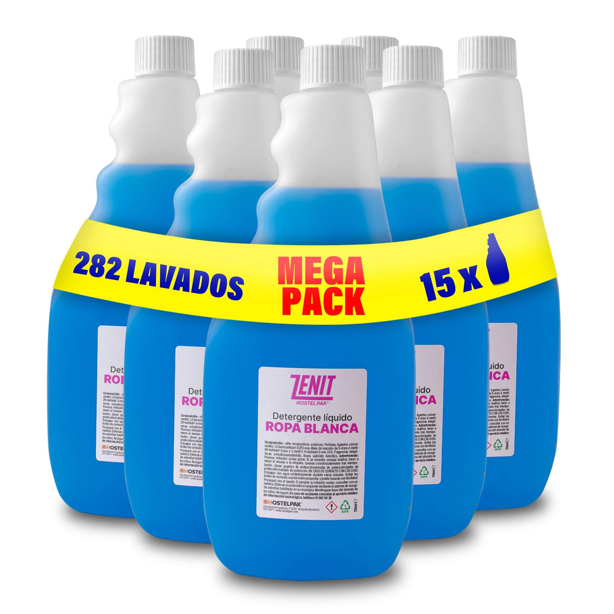 15 x 750 ml - Detersivo liquido Biancheria, Lavanderia professionale, detersivo per bucato classico, detersivo per bucato