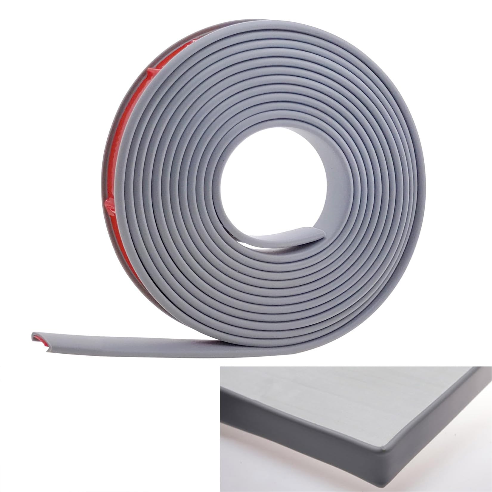 Puaisjn Grey U-Shape Flexible Furniture Edge Banding, U-Shape Tpe Flexible Furniture Edge Banding Self-Adhesive Trim 9-40Mm Multicolor 16.4Ft(,40Mm)
