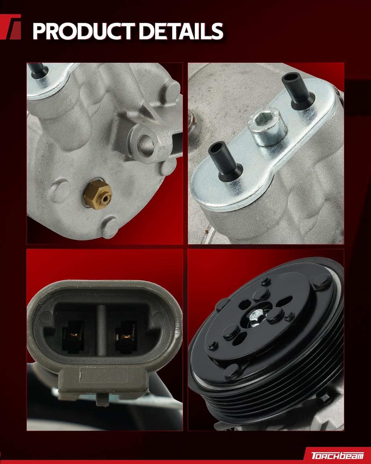 Torchbeam AC Compressor with Clutch Fit for Chevrolet Camaro 2010-2015 3.6L, OE: 68683, 6512806