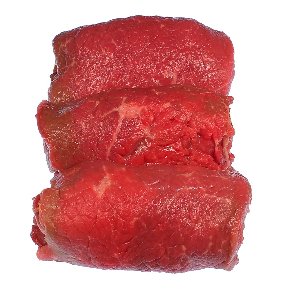 MeinMetzger Rinderrouladen vom Simmentaler Rind, fertig gefüllt mit Dörrfleisch, Zwiebeln, Gurke, Senf und Gewürzen. 3 Stück =750 g