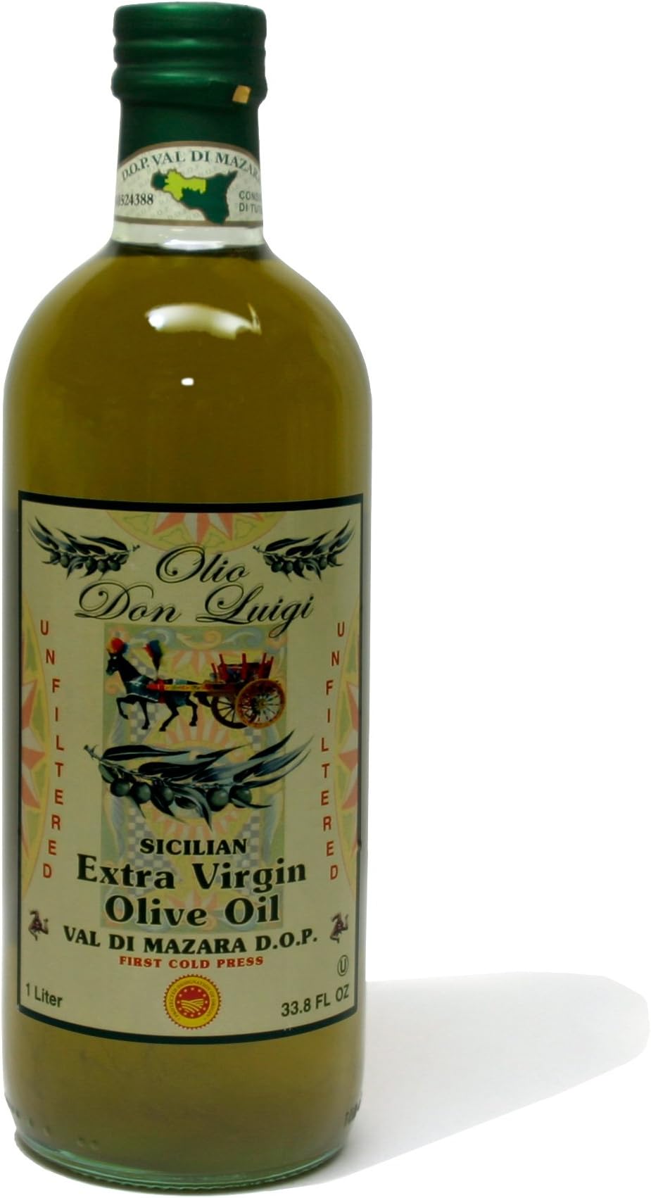 Don Luigi Unfiltered Extra Virgin Sicilian D.O.P Val Di Mazara Olive Oil 33.8 oz