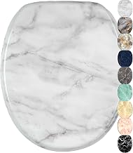 Sanilo Toilet Seat with Soft Close Mechanism, Easy Assembly, Wood, Marble