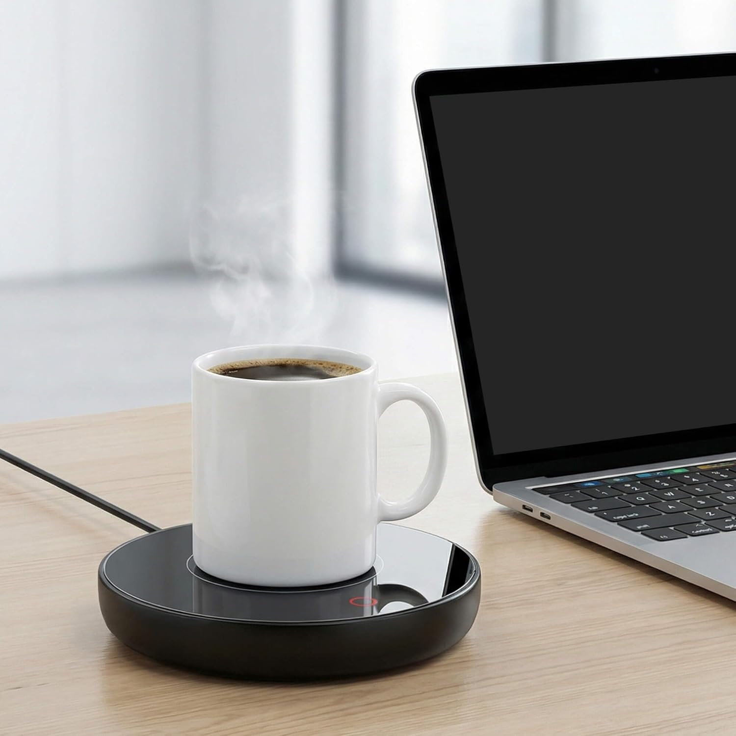 Coffee Mug Warmer for Desk 8H Auto Shut Off, Smart Coffee Cup Warmer with 3 Temperature Setting, Electric Mug Warmer Plate for Coffee, Milk, Tea (Black)