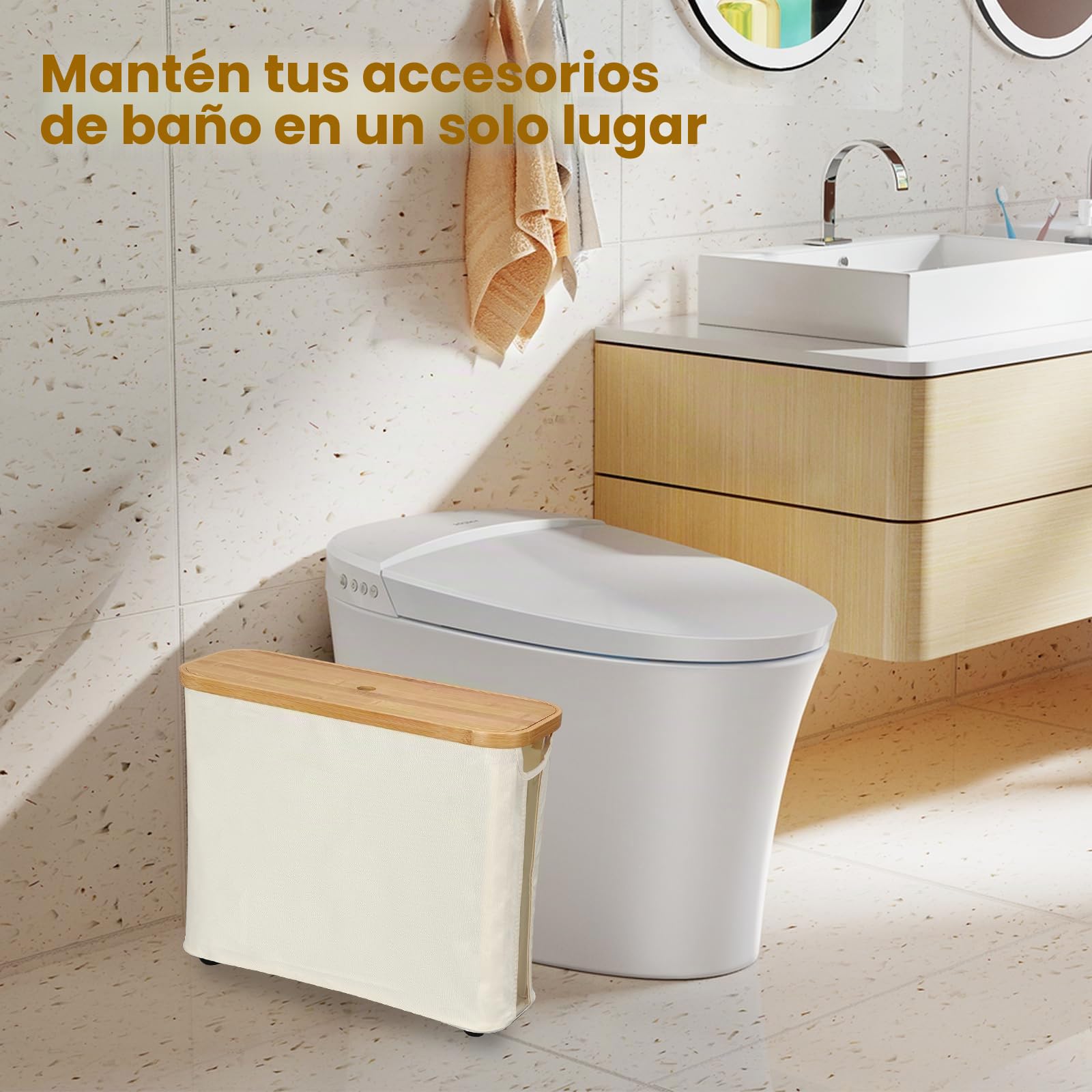 Almacenaje Papel Higienico,12 Rollos Cesta Papel Higienico,Porta Rollos de Papel Higienico con Tapa,Almacenamiento Papel Higiénico Organizador Papel Higienico,Soporte Papel Higienico (Beige)