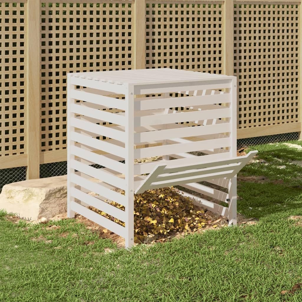 Générique Composteur Blanc 82,5x82,5x99,5 cm Bois Massif de pin,Maison & Jardin, Pelouses & Jardins, Jardinage, Compostage, Composteurs, Blanc (Poids 20KG)