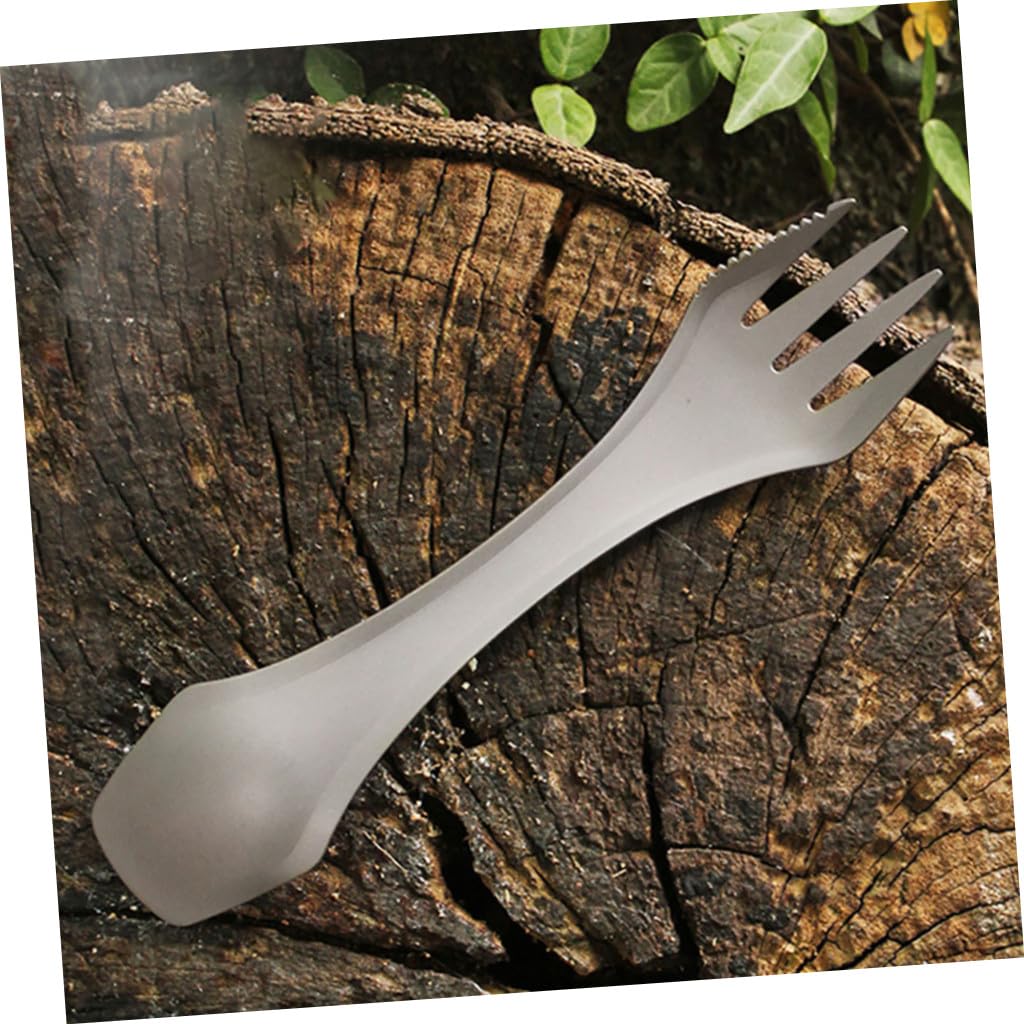ifundom 2 Pezzi Utensili in Inossidabile e Cucchiaio Pieghevoli per Picnic Utensili Multifunzionali per Attività Facile Trasportare e Riutilizzabile
