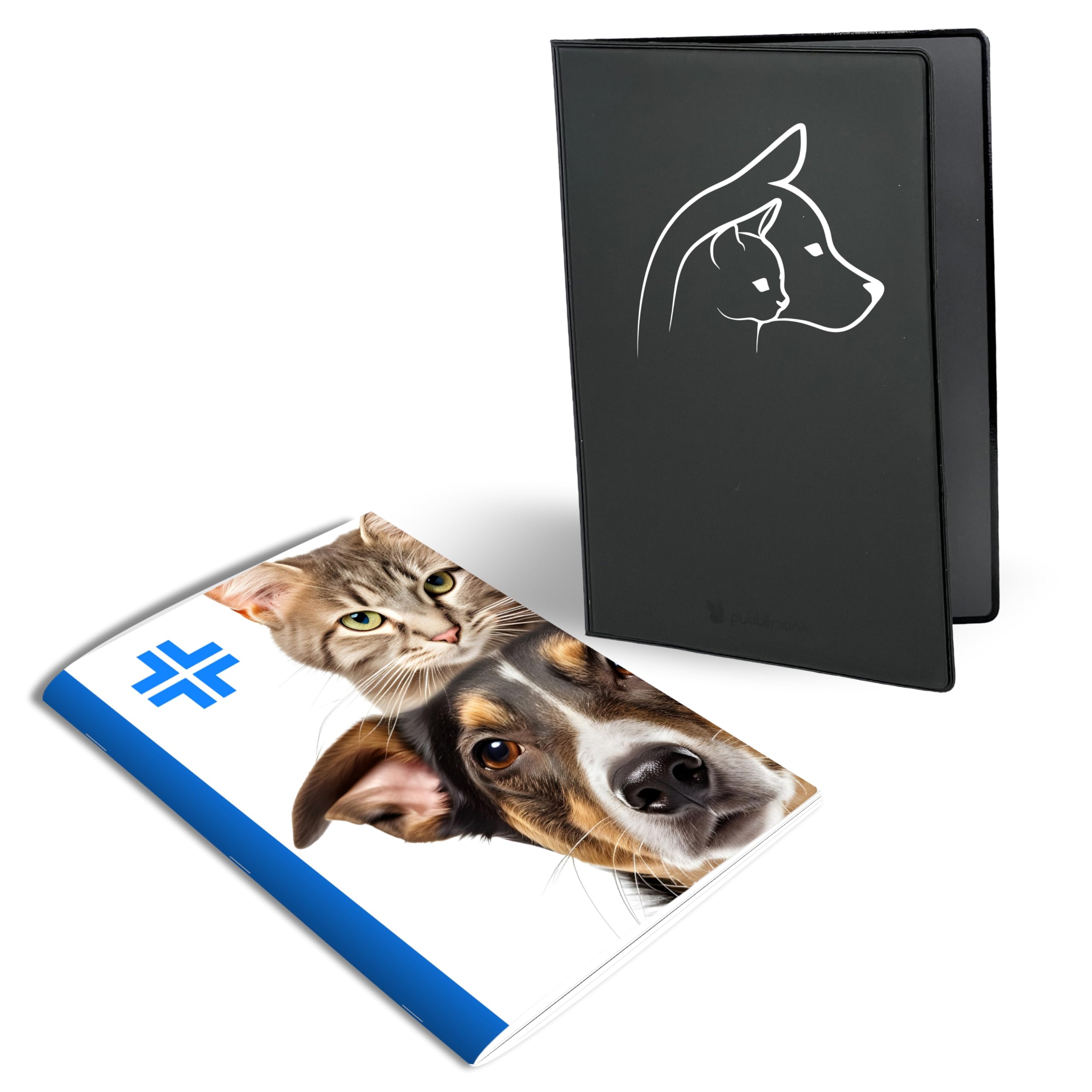 Étui Passeport En Cuir Avec Pochette Pour Carte De Vaccination - Design Pattes De Chien, Léger Et Blocage RFID - 2