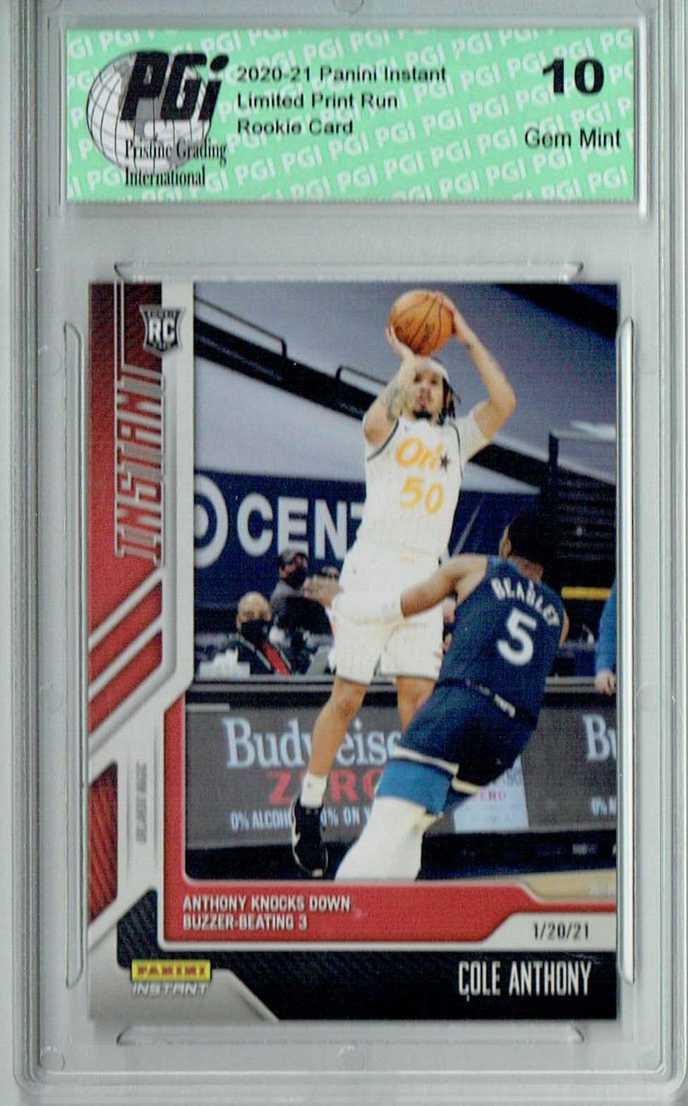 Amazon.com: Cole Anthony 2020 Panini Instant #50 Just 157 Made! Rookie Card  PGI 10 : Collectibles & Fine Art