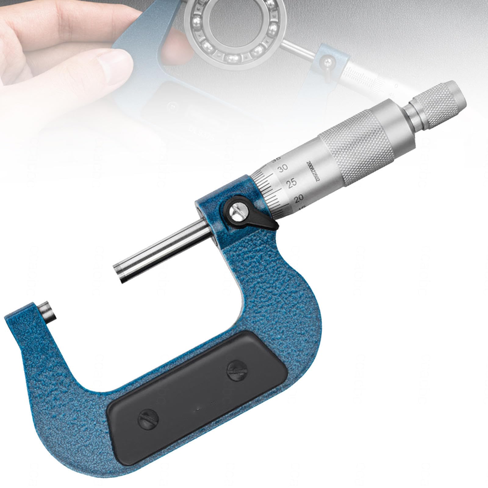 Micrometro Esterno 25-100 mm per Controllo in Officina,25-50mm | Scala meccanica, blocco stabile e superfici in acciaio legato per misurare pezzi, lamiere e diametri esterni.,25-50mm