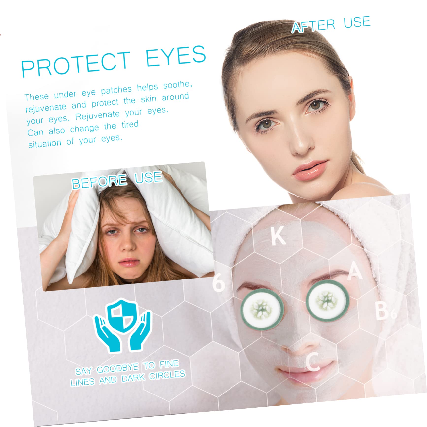 FOMIYES Cucumber Eye Pads 100pcs Disposable Eye Mask Sheets for Dark Circles Gentle Comfortable