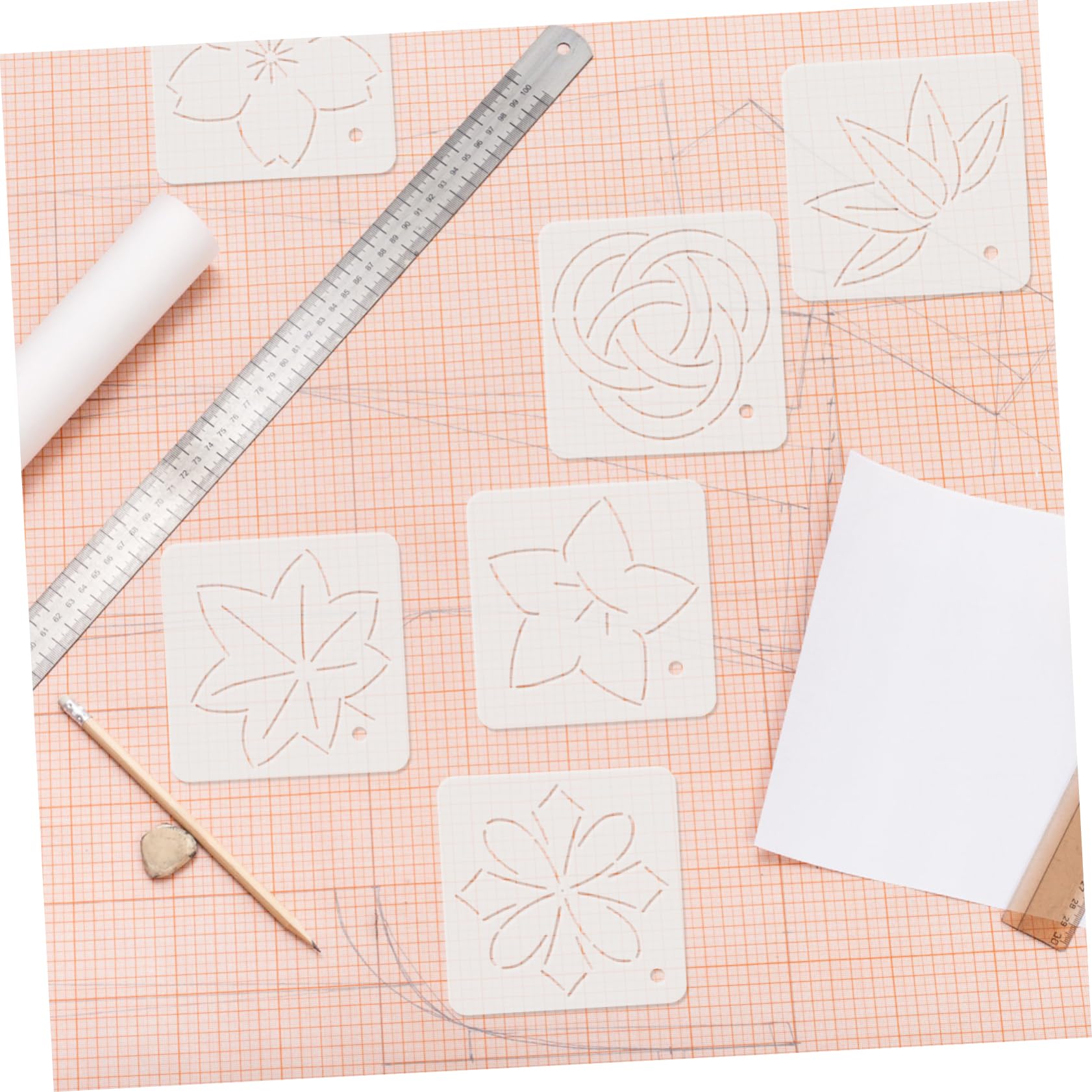 STOBOK 18piezas Plantillas De Acolchado Acrílico Para Bordado y Costura De Herramientas De Manualidades Diseños Reutilizables Para Patchwork y Acolchado