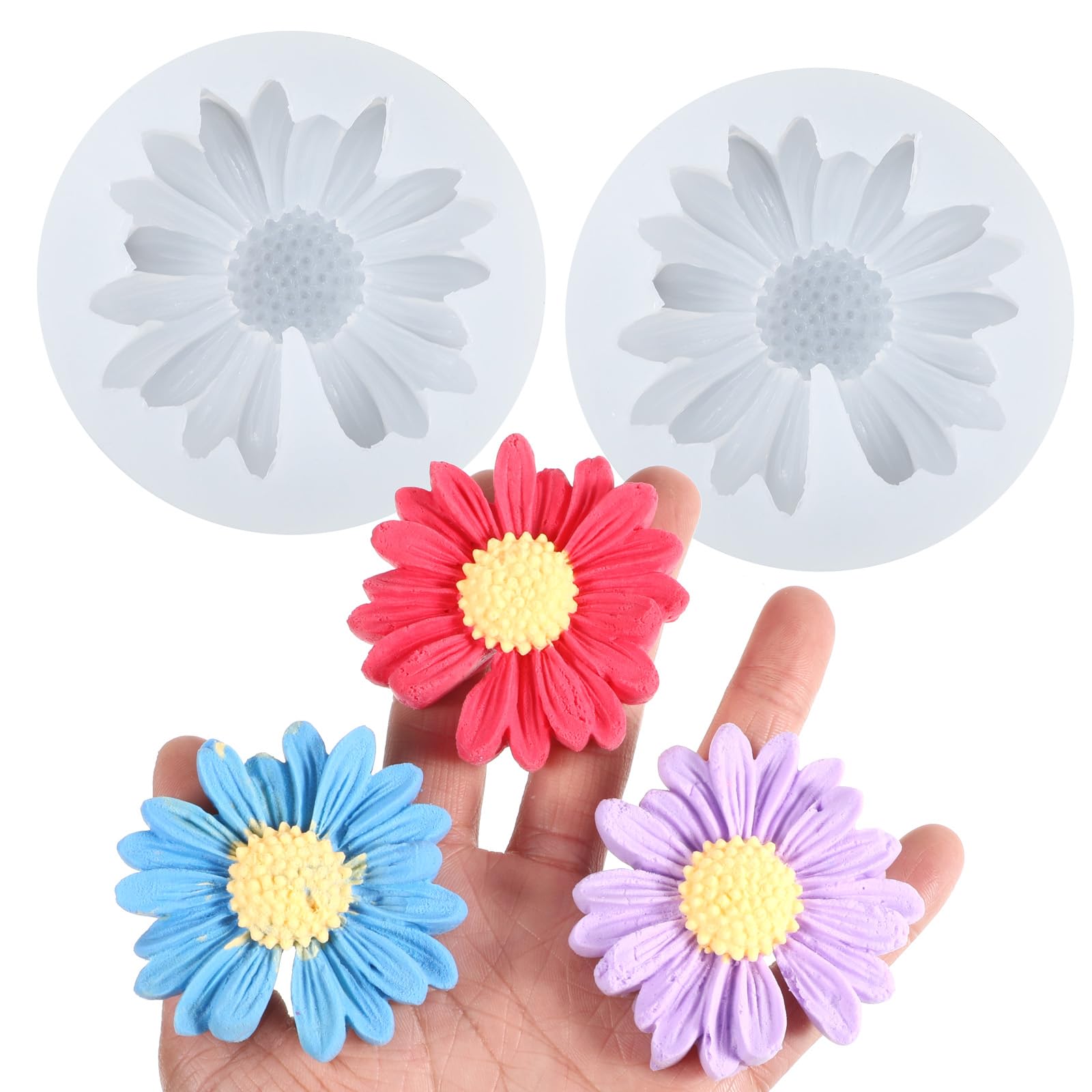 2 Moldes De Silicona De Flores 3D Para Manualidades - Para Velas, Resina, Jabón, Chocolate Y Más