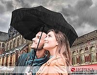 Vista 88 de SIEPASA Paraguas invertido invertido de 49/56 pulgadas, doble toldo extra grande, ventilado, resistente al viento, impermeable, paraguas de golf